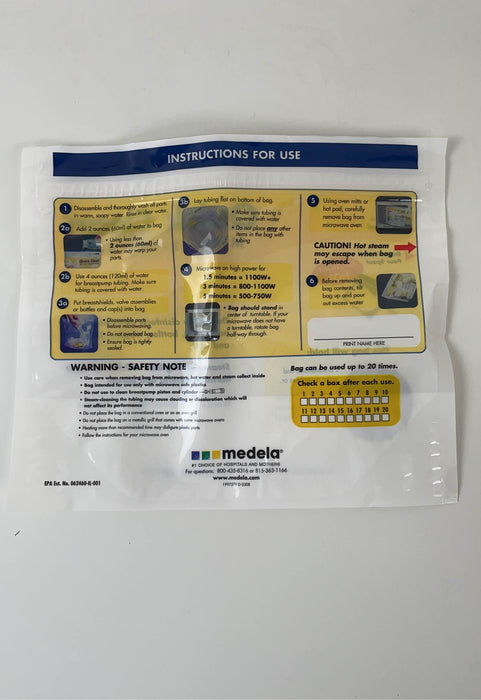 secondhand Medela Quick Clean Micro Steam Bags, Box of 5