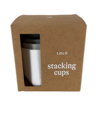 used Lalo Stacking Cups, Black and White