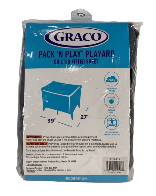 secondhand Graco Pack 'n Play Fitted Sheet, Grey