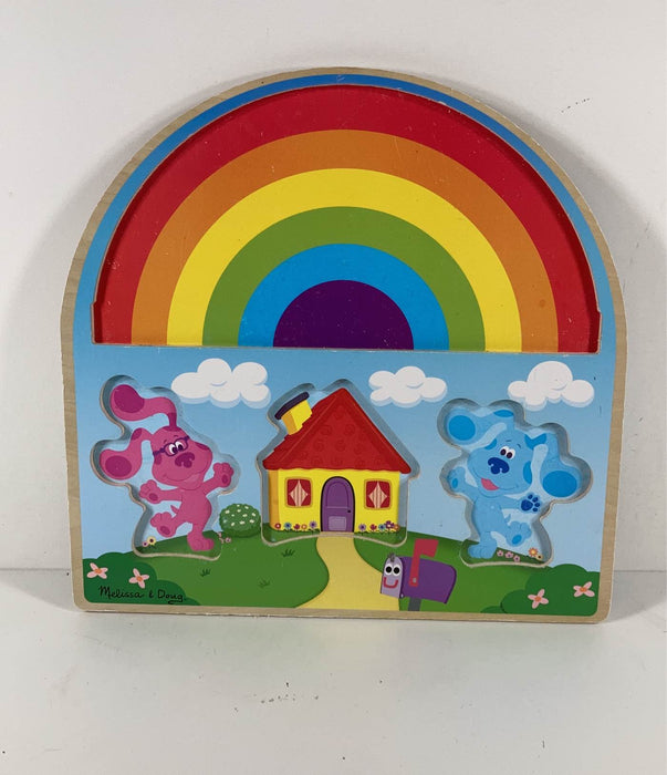 used Melissa & Doug Blue's Clues & You! Wooden Rainbow Stacking Puzzle