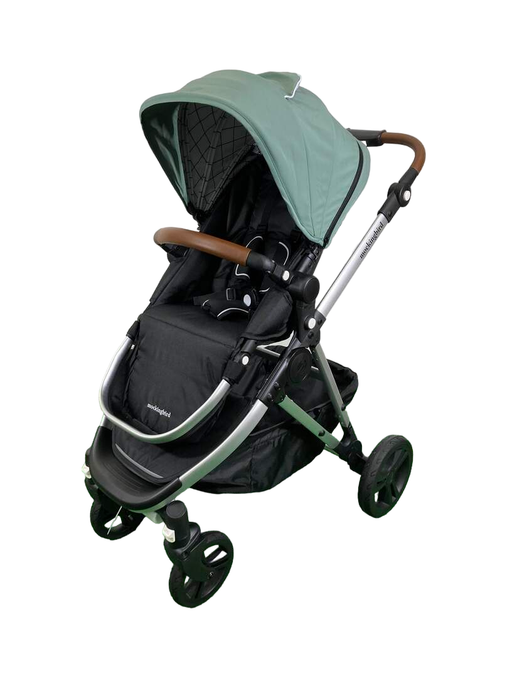 secondhand Mockingbird Single 2.0 Stroller, 2023, Silver with Penny Leather, Windowpane, Sage