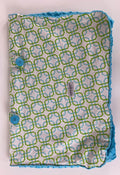 secondhand Carseat Canopy Car Seat Slip Cover, Blue Green Cover Minky