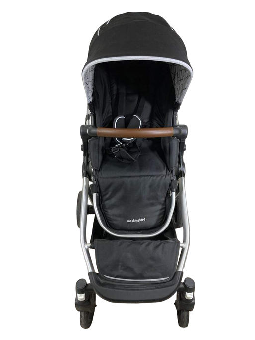 secondhand Mockingbird Single to Double Stroller, 2022, Silver with Penny Leather, Windowpane, Black