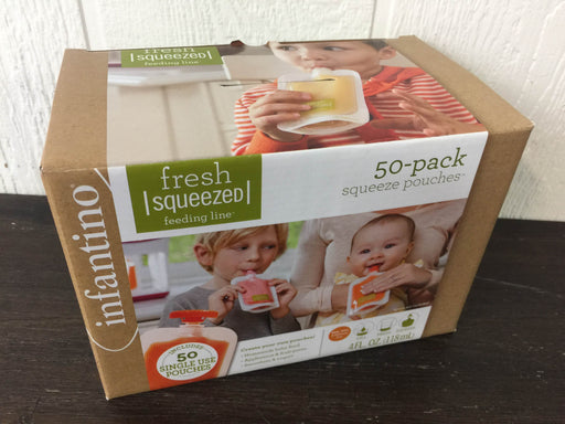 used Infantino Squeeze Pouches, 4-Fl Oz, 50 count