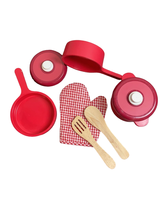 used Melissa & Doug Deluxe Wooden Kitchen Accessory Set