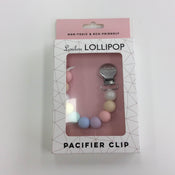 used LouLou Lollipop Pacifier Clip, In cotton candy