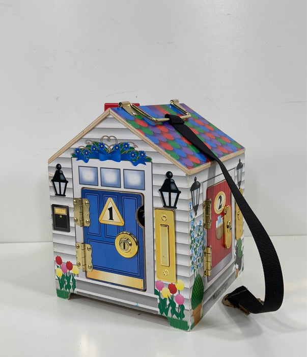 used Melissa & Doug Take-Along Wooden Doorbell Dollhouse