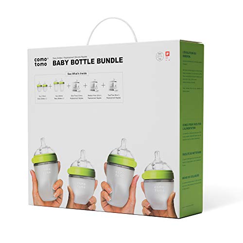 used Comotomo Baby Bottle Bundle Gift Set, Green