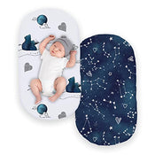 used JumpOff Jo 2 Pack Fitted Bassinet Sheets, Galaxy/Mama Bear