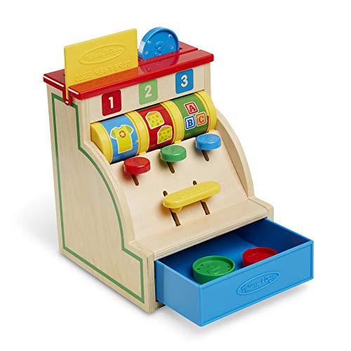 used Melissa & Doug Spin And Swipe Wooden Cash Register