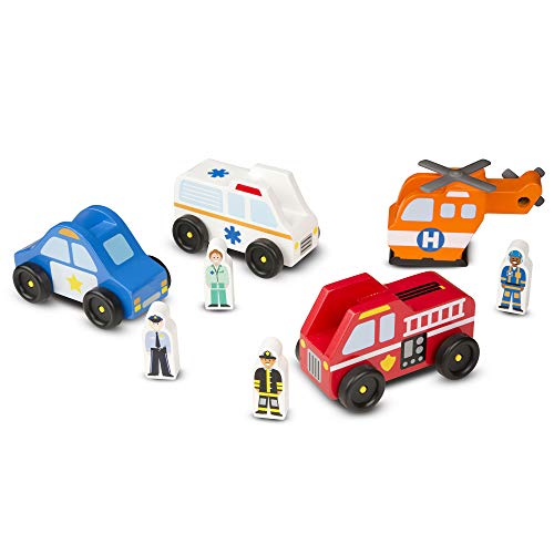 used Melissa & Doug Emergency Vehicle Wooden Play Set