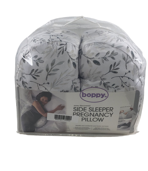 used Boppy Side Sleeper Pregnancy Pillow, Grey flowers