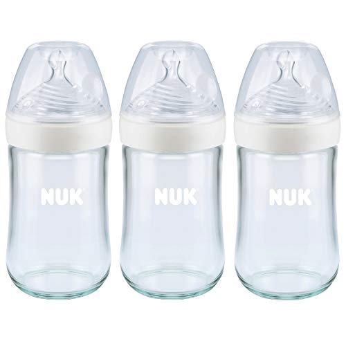 used NUK Simply Natural Glass Bottles, 8oz, 3 Pack