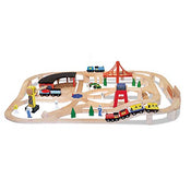 used Melissa & Doug Wooden Railway Set