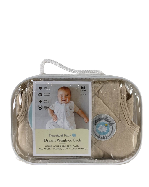 used Dreamland Weighted Swaddle, Beige, 6-12 Months