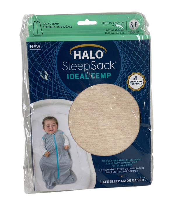 secondhand Halo Cotton Sleepsack, S, Ideal Temp Oat/Pink