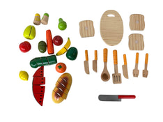 used Hape Garden Vegetables Wooden Food Set