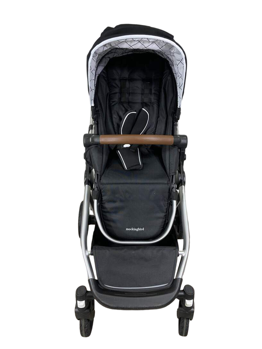 secondhand Mockingbird Single to Double Stroller, 2022, Silver with Penny Leather, Windowpane, Black