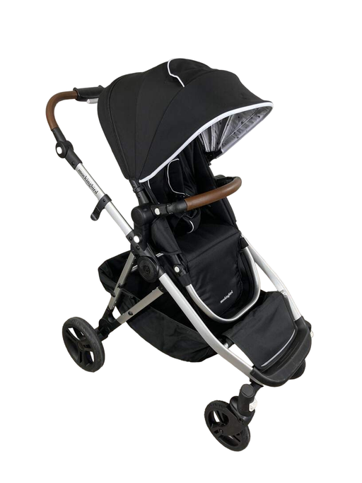 used Mockingbird Single to Double Stroller, 2022, Silver with Penny Leather, Black , Watercolor Drops