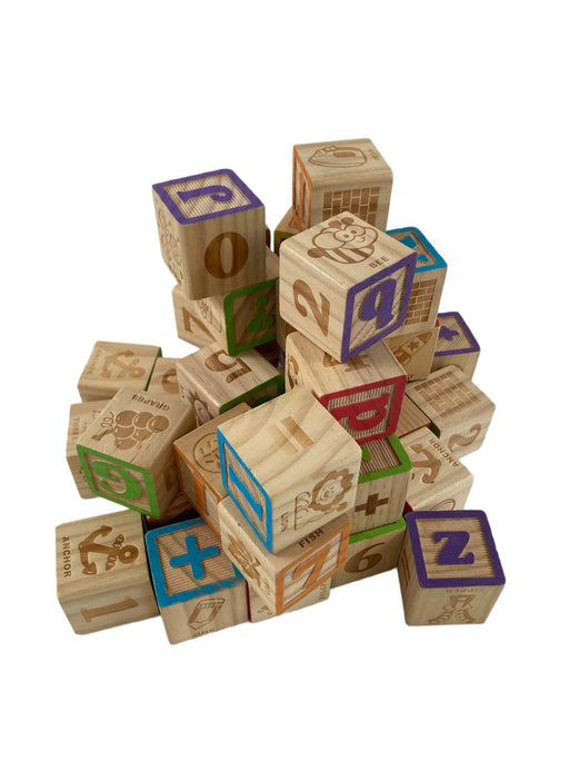 used BUNDLE Wooden Alphabet Blocks, 40 piece set