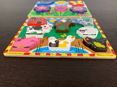 secondhand BUNDLE Melissa & Doug Wooden Puzzles, Farm animals and springtime 