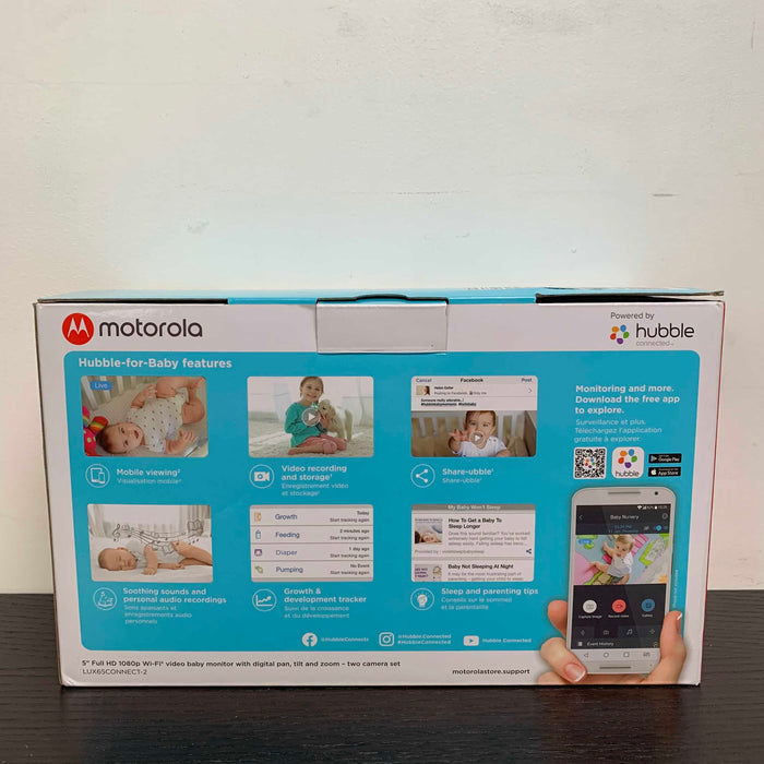 secondhand Motorola 5" Video Baby Monitor with 2 Camera Powered by Hubble