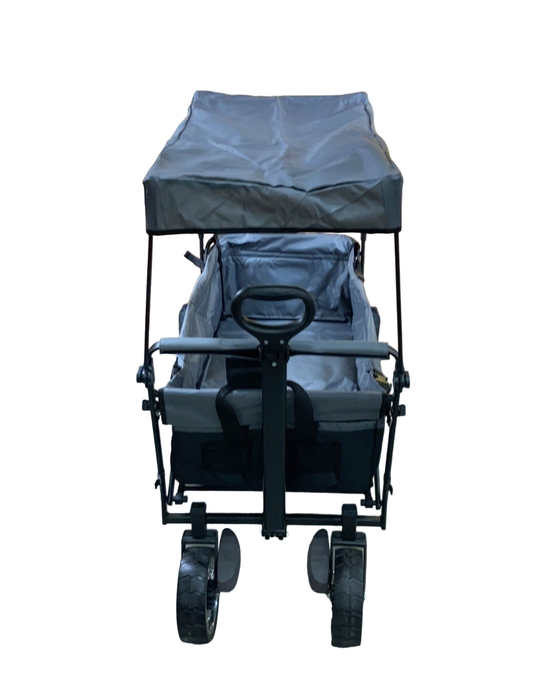 secondhand Wonderfold S4 Push & Pull Premium Utility Folding Wagon with Canopy, Black, S Series