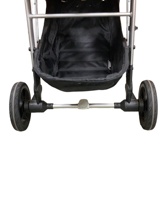 Mockingbird Single Stroller, 2023, Black, Windowpane, Silver With Penny Leather