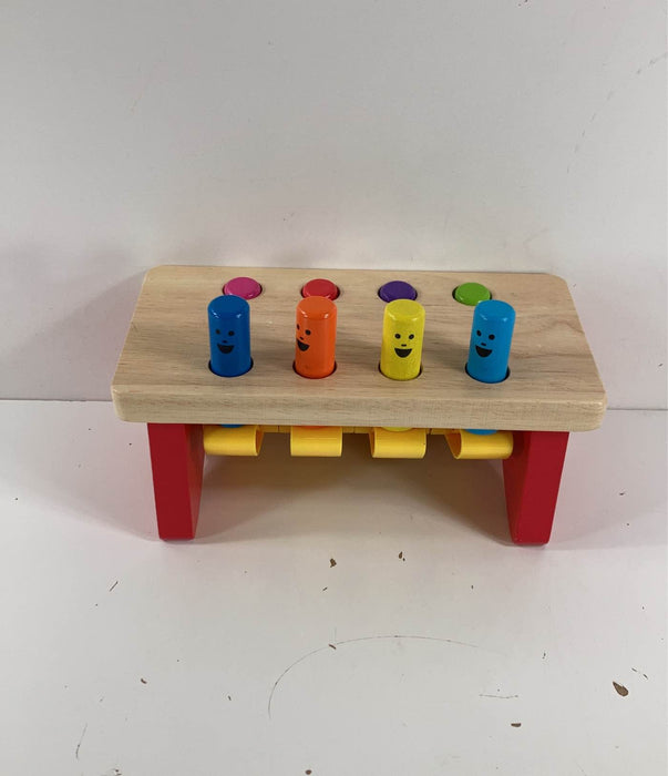 secondhand Melissa & Doug Deluxe Pounding Bench Wooden Toy