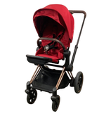 secondhand Cybex E-PRIAM Electric Stroller, 2019, Rose Gold, True Red