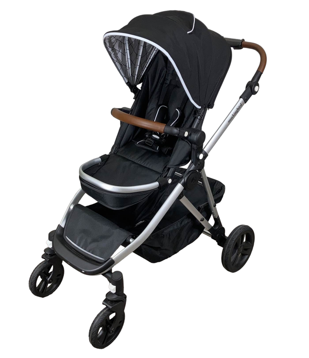 used Mockingbird Single to Double Stroller, 2022, Silver with Penny Leather, Windowpane, Black