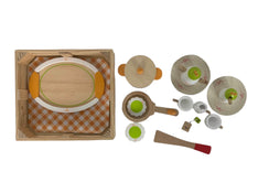 used BUNDLE Wooden Play Food Sets, Hape and Melissa and Doug