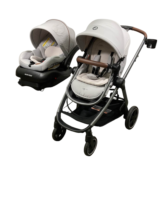 used Maxi-Cosi Zelia2 Luxe Travel System, network sand, 2023