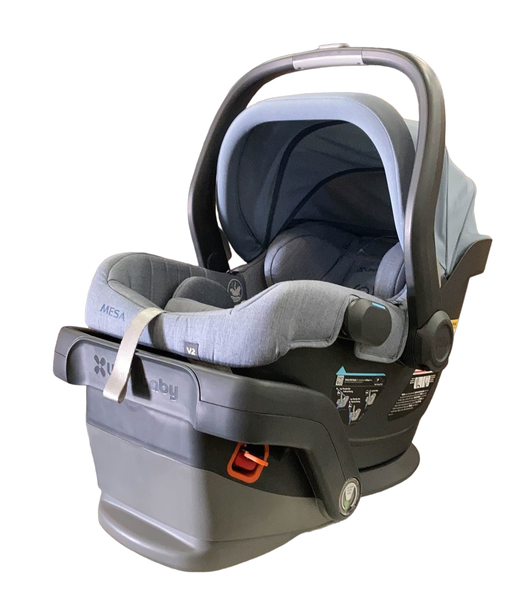 used UPPAbaby MESA V2 Infant Car Seat, 2023, Gregory (Blue Melange Merino Wool)