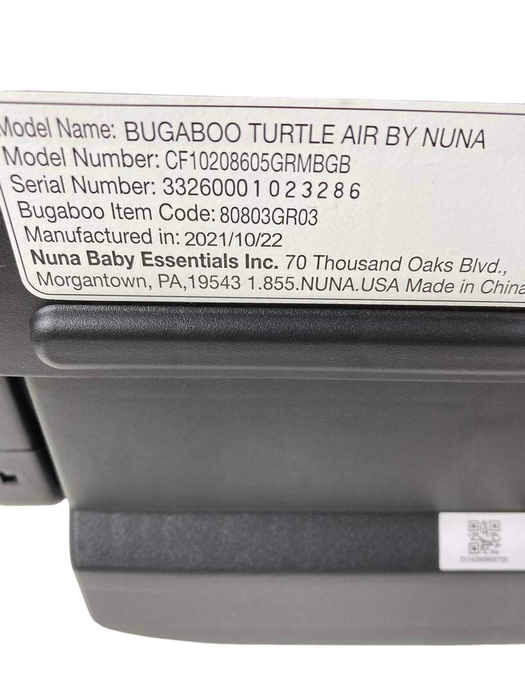 secondhand Bugaboo Turtle Air By Nuna Car Seat, Grey Melange, 2021