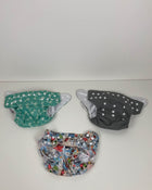 used BUNDLE Anmababy Pocket Cloth Diapers, Adjustable Size, With Inserts and Wet Bag