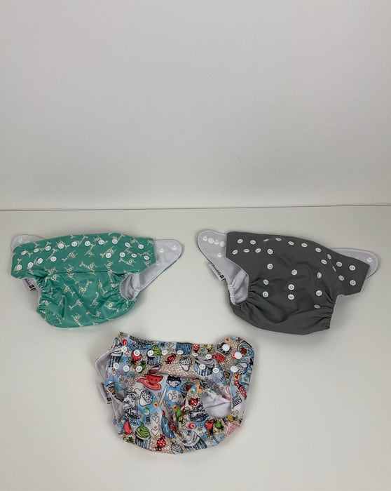 used BUNDLE Anmababy Pocket Cloth Diapers, Adjustable Size, With Inserts and Wet Bag