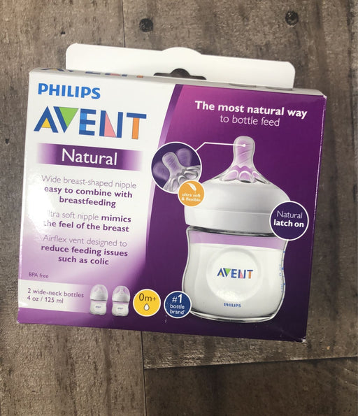 secondhand Philips Avent Natural Bottles, 4oz, 2 Pack