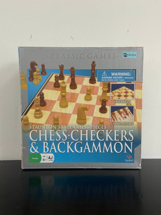 used Cardinal Staunton Style Pieces Checkers Backgammon