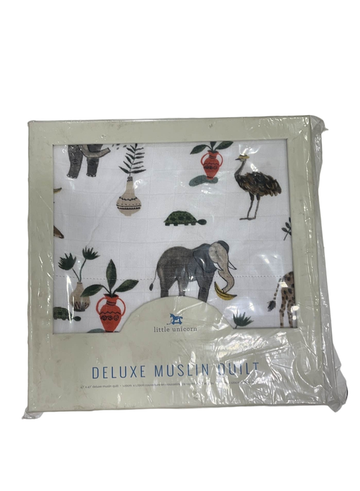 used Little Unicorn Deluxe Muslin Quilted Throw, Safari