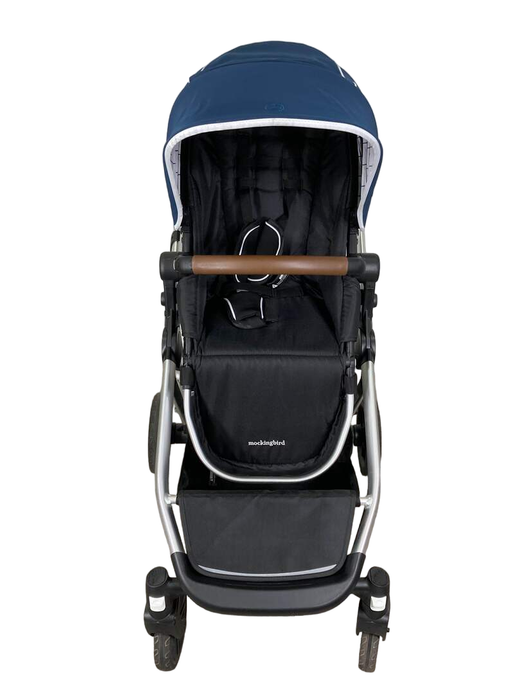 secondhand Mockingbird Single to Double Stroller, 2022, Silver with Penny Leather, Sea, Windowpane