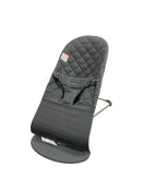 used BabyBjorn Bouncer Bliss, Dark Gray Frame, Anthracite Cotton Classic Quilt