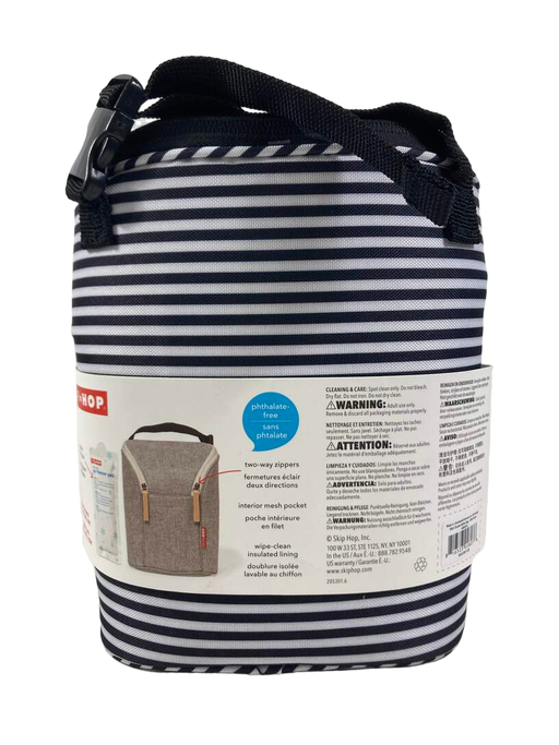 secondhand Skip Hop Grab And Go Double Bottle Bag, B/W Stripe