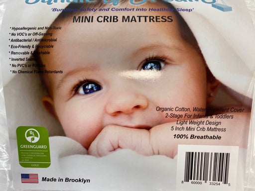 secondhand Bundle of Dreams 2 Stage Mini Crib Mattress, 5”