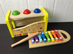 secondhand Toys Wood Oxford Wooden Hammer and Ball Toy and Xylophone Set