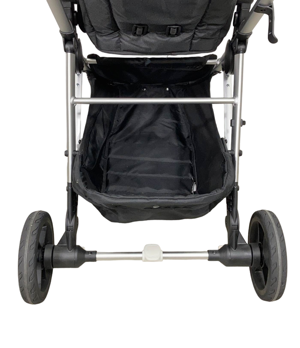 Mockingbird Single Stroller, 2022, Black, Windowpane, Silver With Black Leather