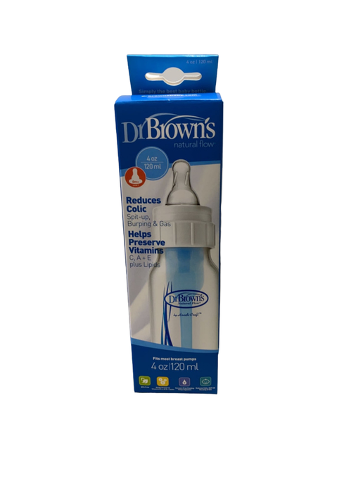 Dr. Brown's Natural Flow Original Anti-Colic Bottle, 1 pack, 4 oz/120 ml