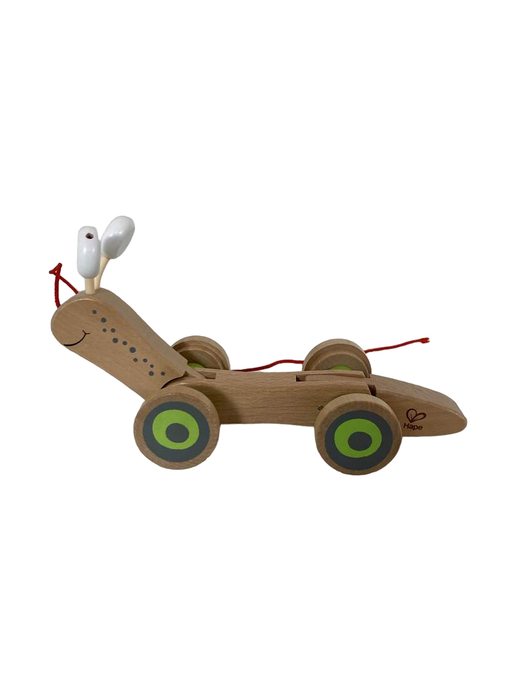 secondhand Hape Walk-A-Long Snail Toddler Wooden Pull Toy