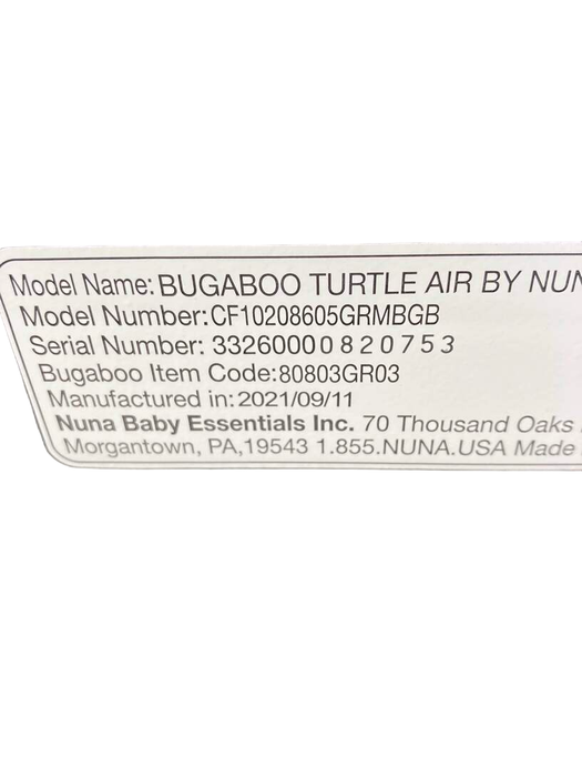 Bugaboo Turtle Air By Nuna Recline Base, Black, 2021