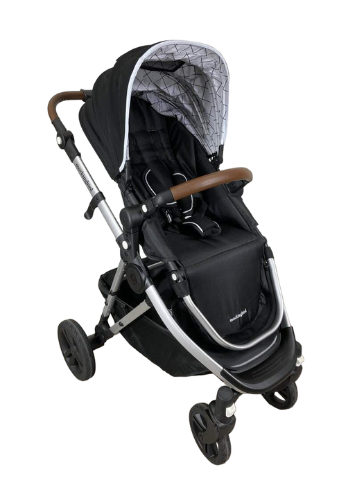 used Mockingbird Single Stroller, 2023, Black, Windowpane, Silver With Penny Leather